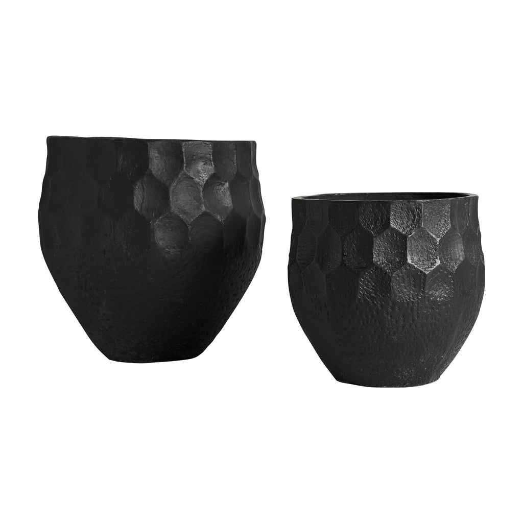 Handgefertigtes Amphorenvasen Set in Schwarz für Indoor und Outdoor 