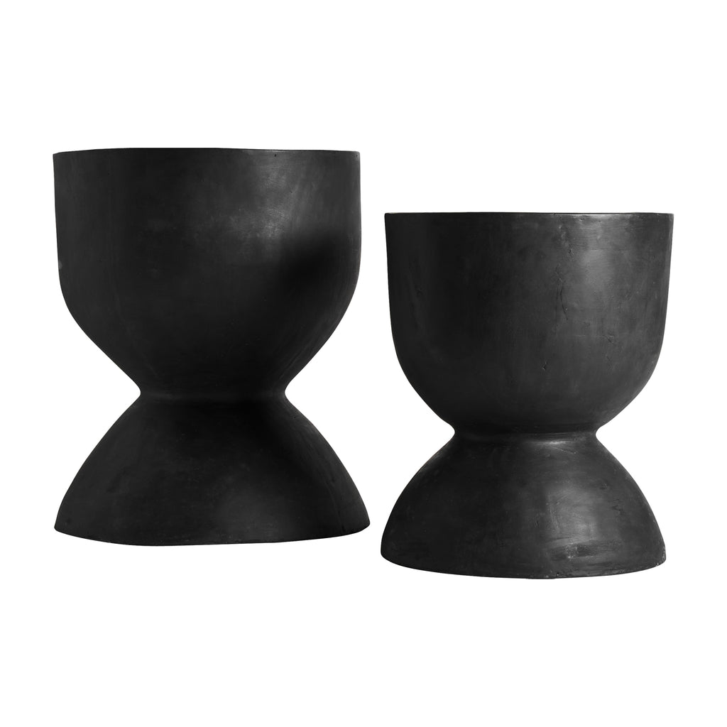 Handgefertigtes Amphorenvasen-Set in Schwarz für Indoor und Outdoor