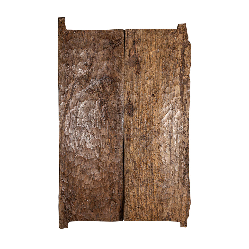 Handgefertigte Braune Tür aus Antikem Naga Holz im Ethno Stil