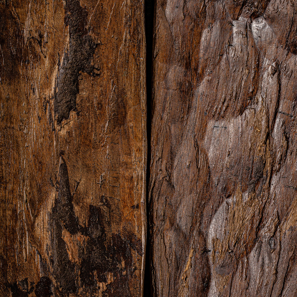 Handgefertigte Braune Tür aus Antikem Naga Holz im Ethno Stil