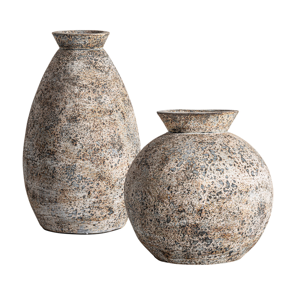 Handgefertigte Vase aus Terrakotta im Provence Stil 