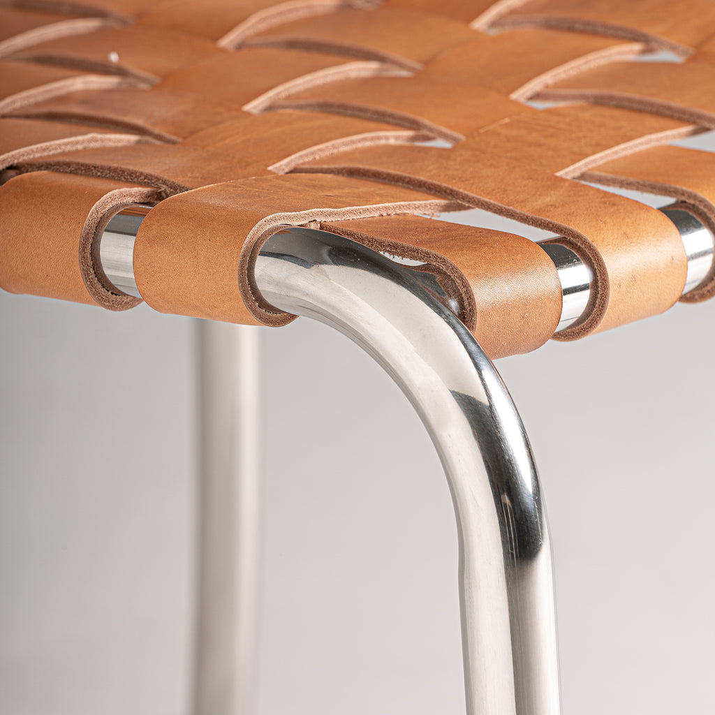 Brauner Contemporary Stuhl mit Ledergeflecht