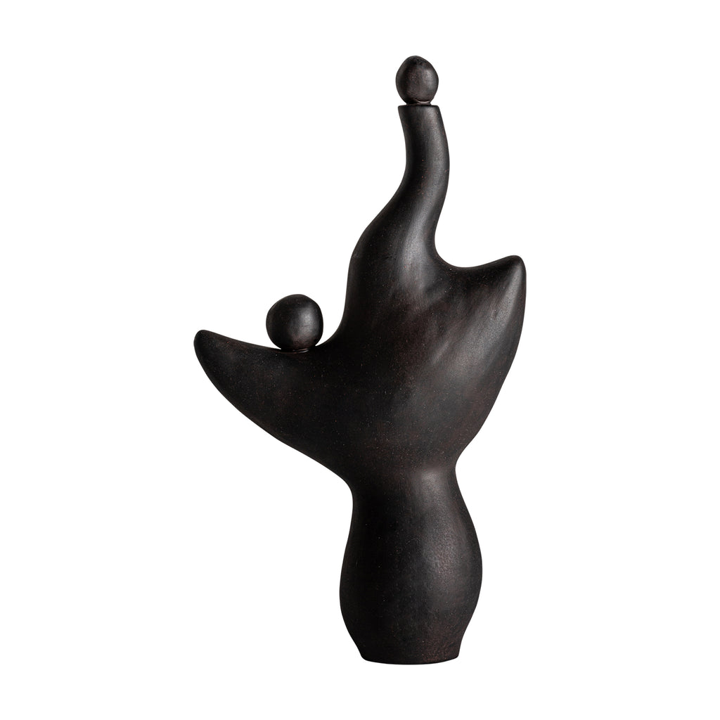 Schwarze Keramikfigur im Art Deco Stil