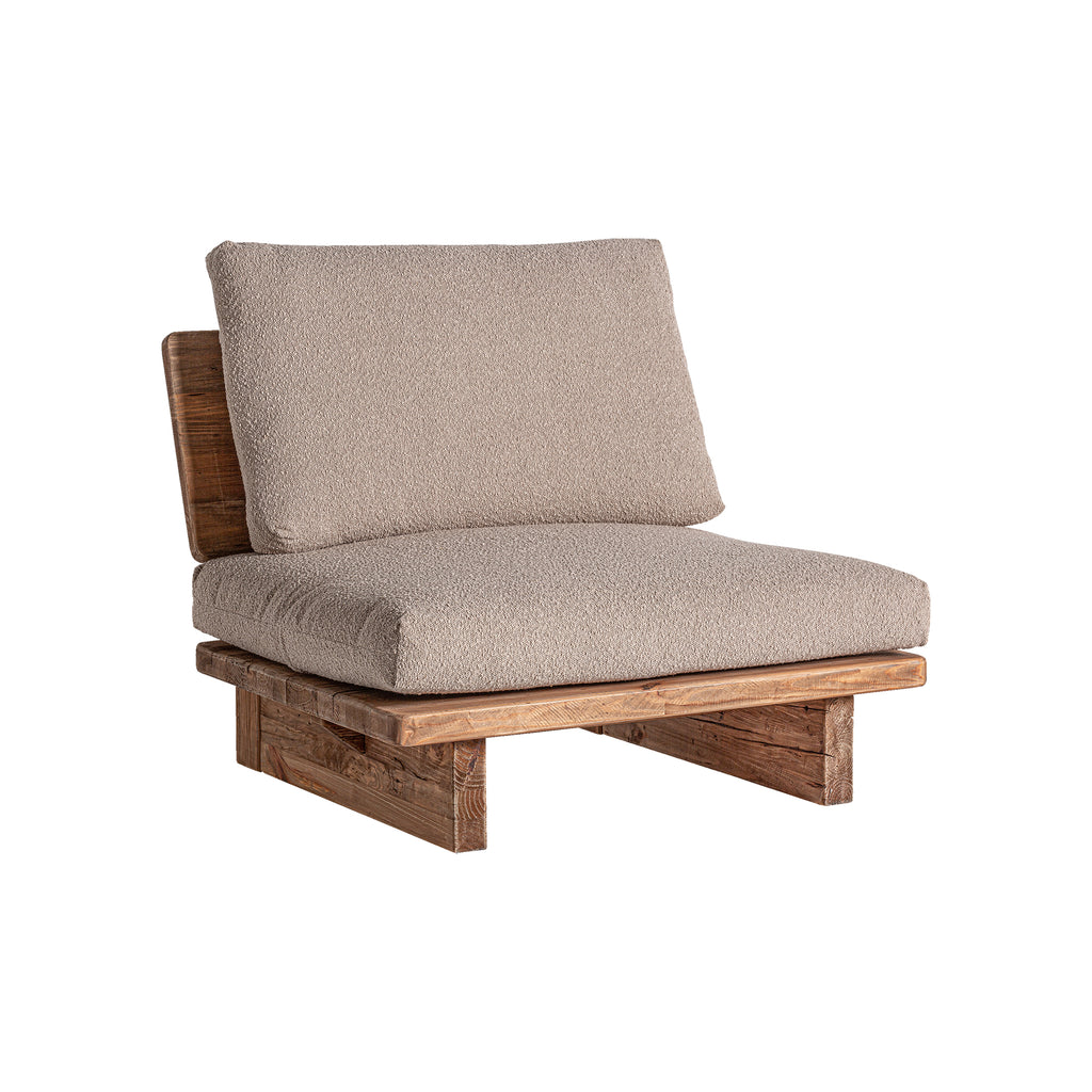 Outdoor Sessel aus Kiefernholz mit Polsterkissen