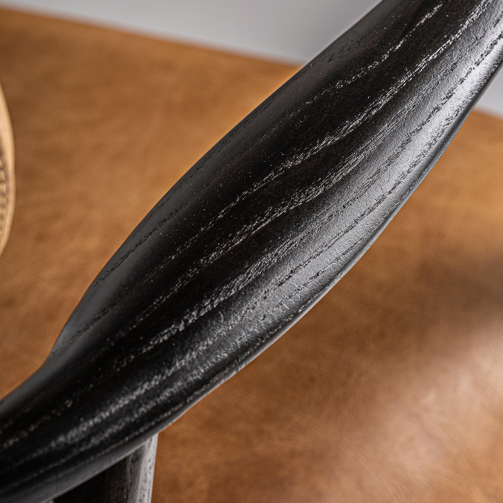 Brauner Vintage Sessel aus Leder und Eschenholz 