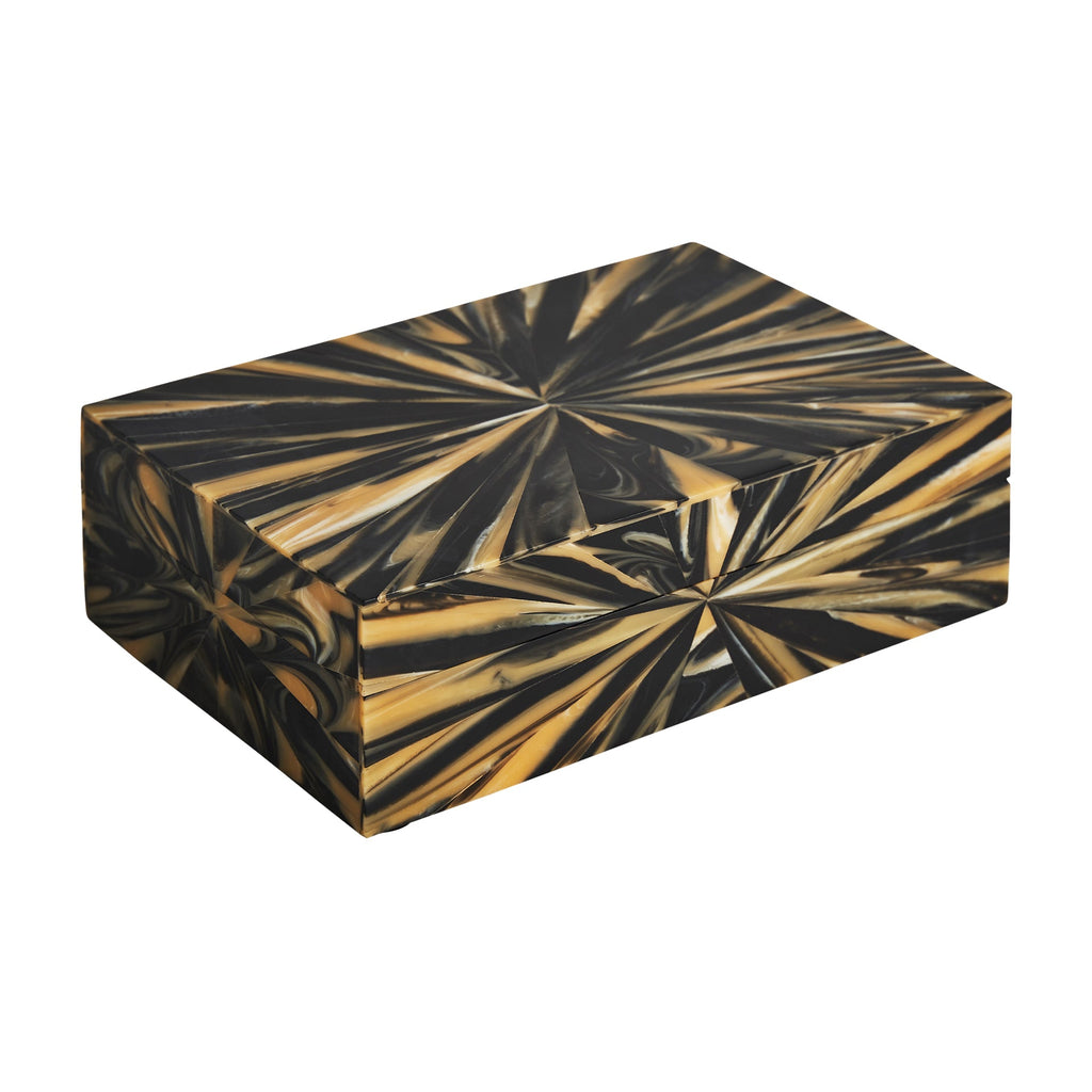 Box aus Bone mit Deckel in Schwarz und Gold - Maison Oudh