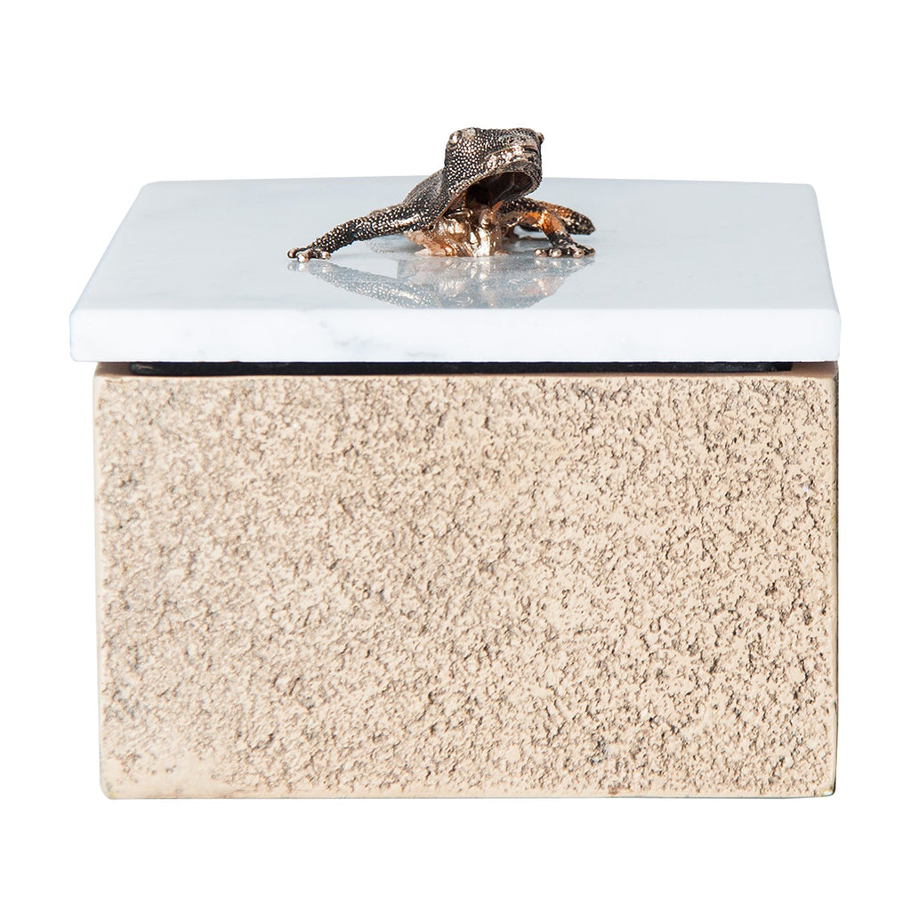 Box aus Marmor mit einem dekorativen Deckel - Maison Oudh