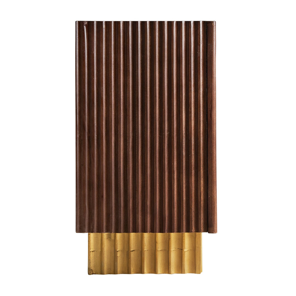 Braunes Sideboard aus Mangoholz kombiniert mit goldenen Elementen - Maison Oudh