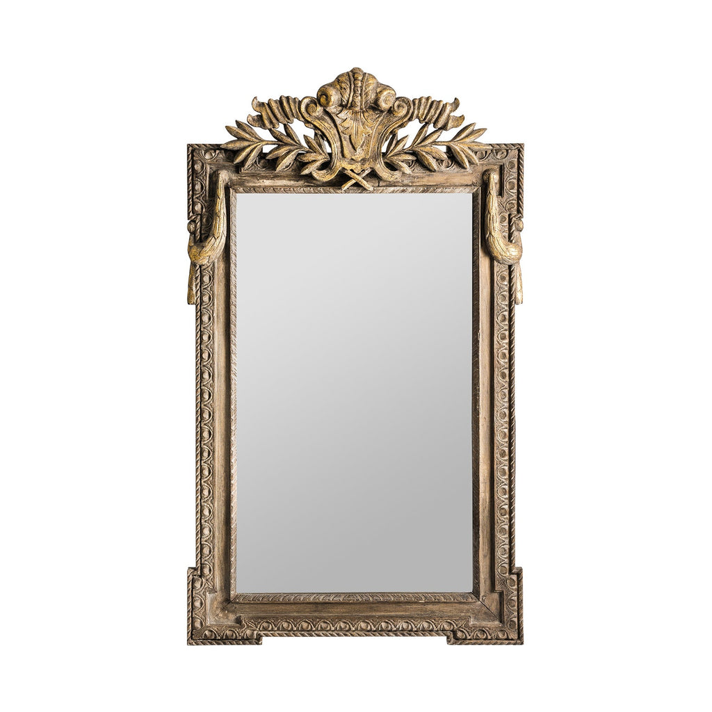 Dekorativer Spiegel kombiniert mit Tropenholz - Maison Oudh