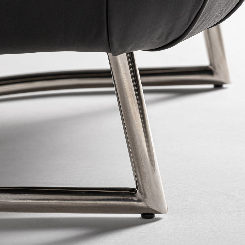 Designer Contemporary Leder-Sessel in Schwarz - Maison Oudh
