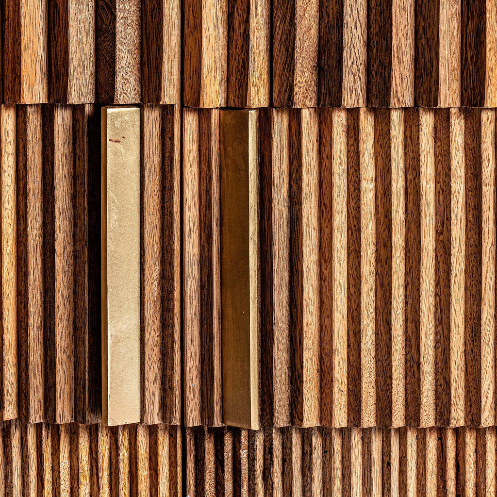 Designer Sideboard aus Mangoholz kombiniert mit weissem Marmor - Maison Oudh