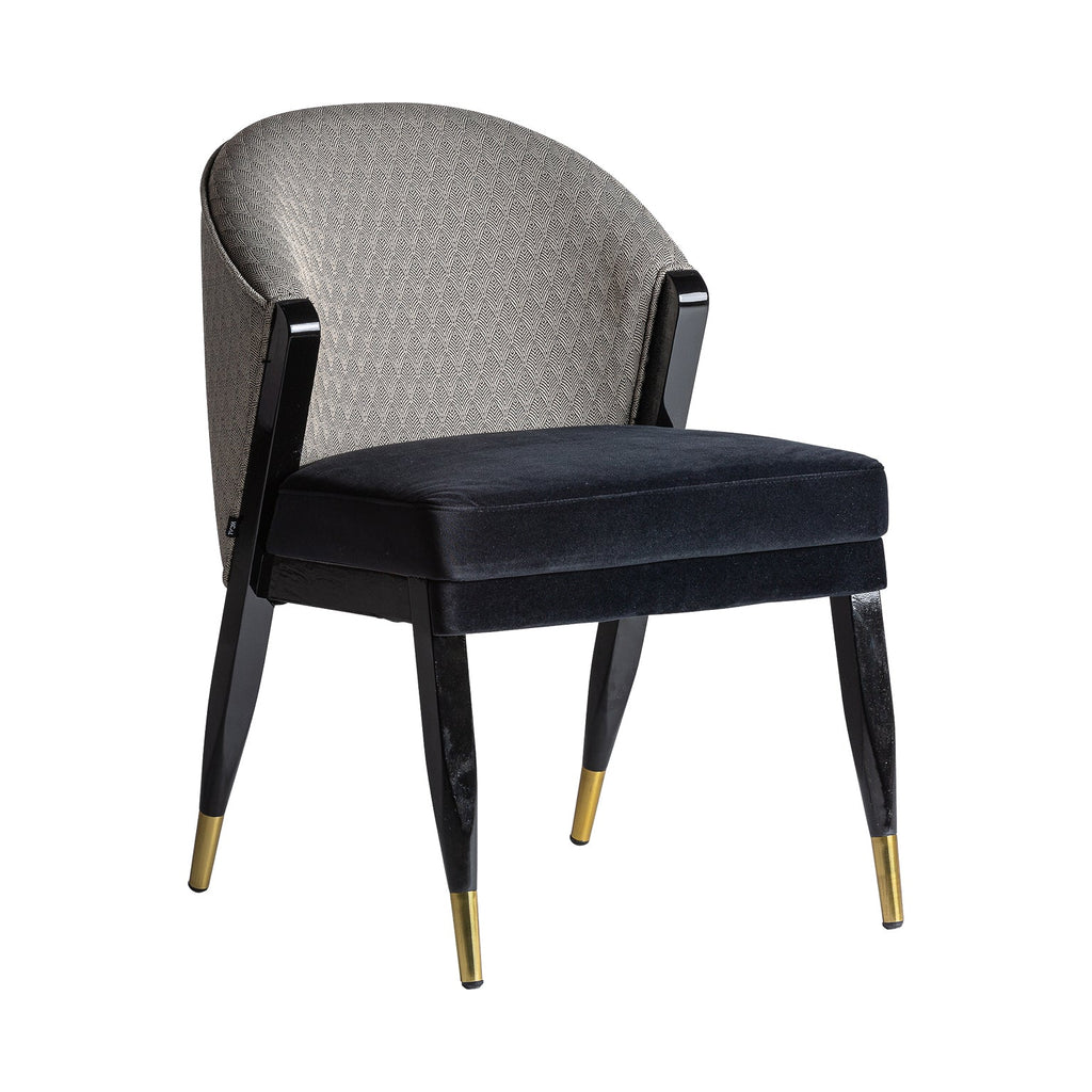 Designer Stuhl aus Kiefernholz kombiniert mit edlem Samt - Maison Oudh