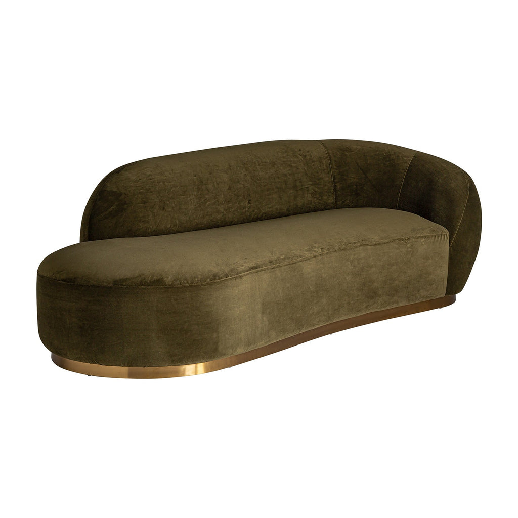 Dreisitzer Sofa aus grünem Samt kombiniert mit Gold - Maison Oudh