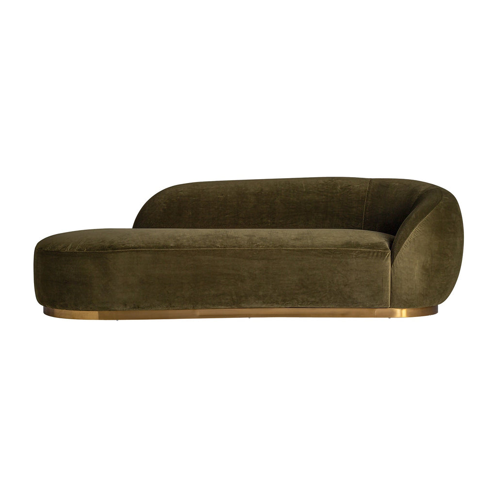 Dreisitzer Sofa aus grünem Samt kombiniert mit Gold - Maison Oudh