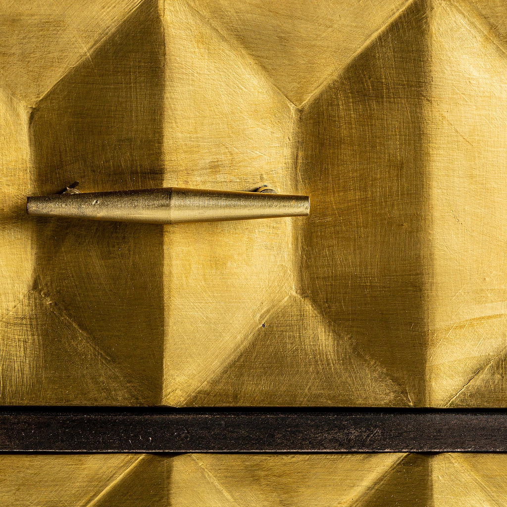 Goldene Kommode aus Mangoholz und Messing im Art Deco Stil - Maison Oudh