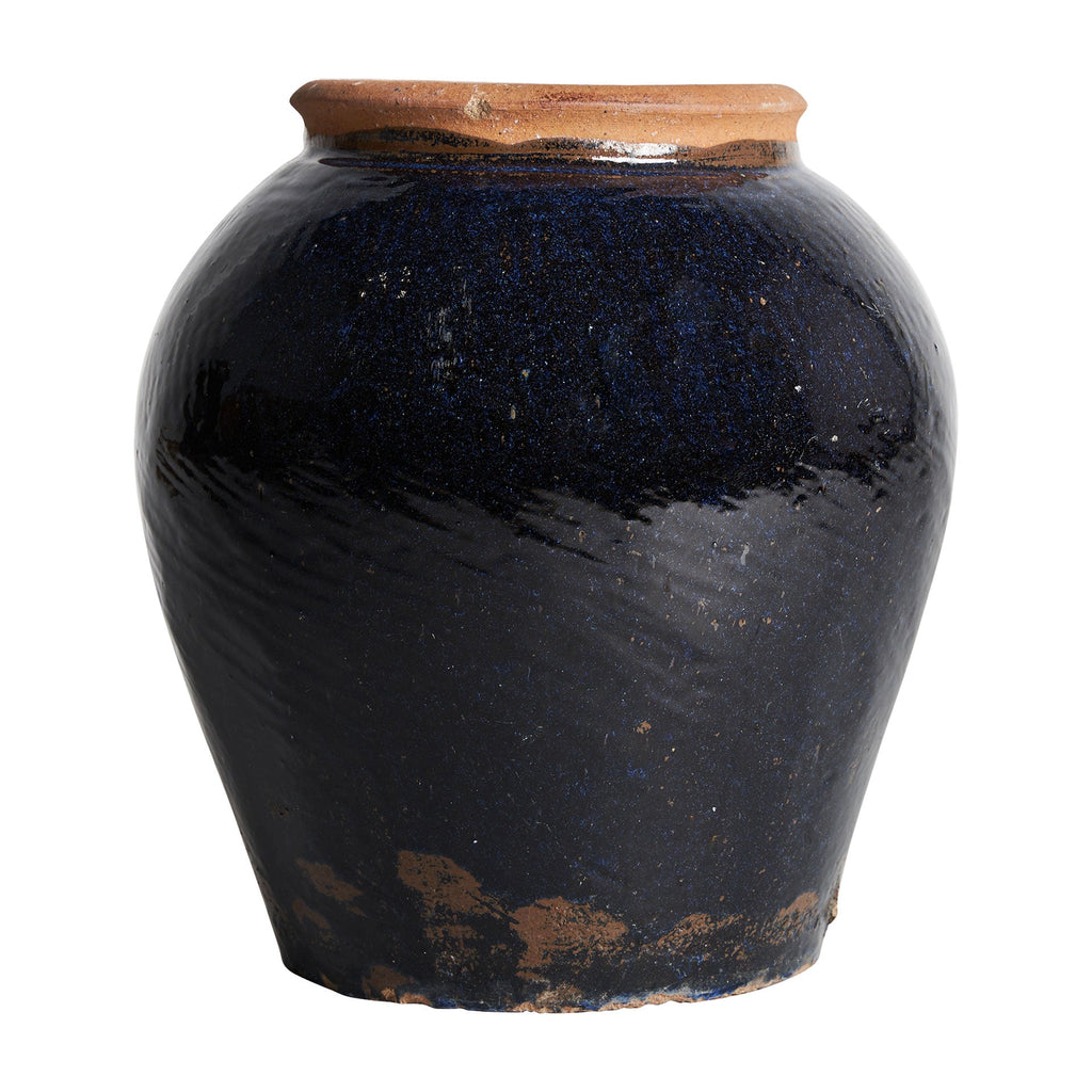 Grosse blaue Vase aus Keramik - Maison Oudh