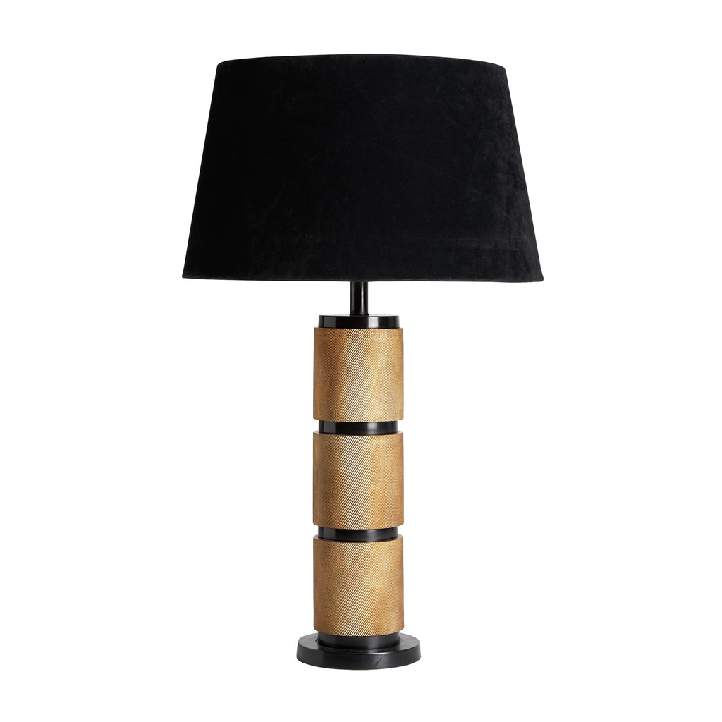 Grosse Tischlampe mit einem schwarzen Lampenschirm - Maison Oudh