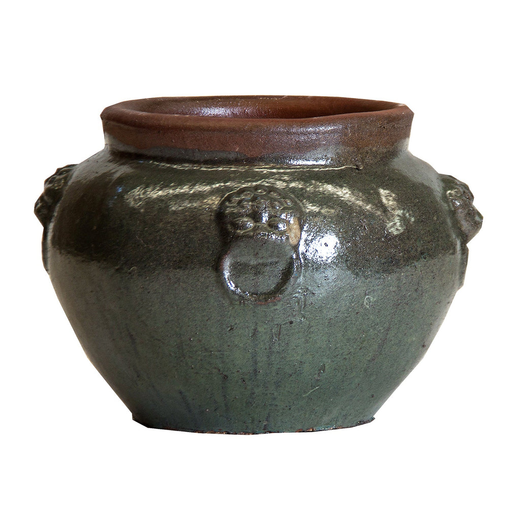 Grüne Handmade Amphore aus Keramik für In- und Outdoor