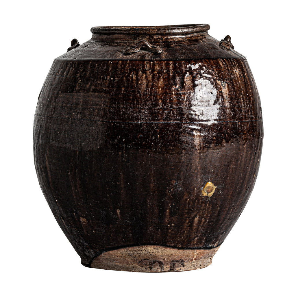 Handgefertigte Amphore aus Keramik in Braun -gross- - Maison Oudh
