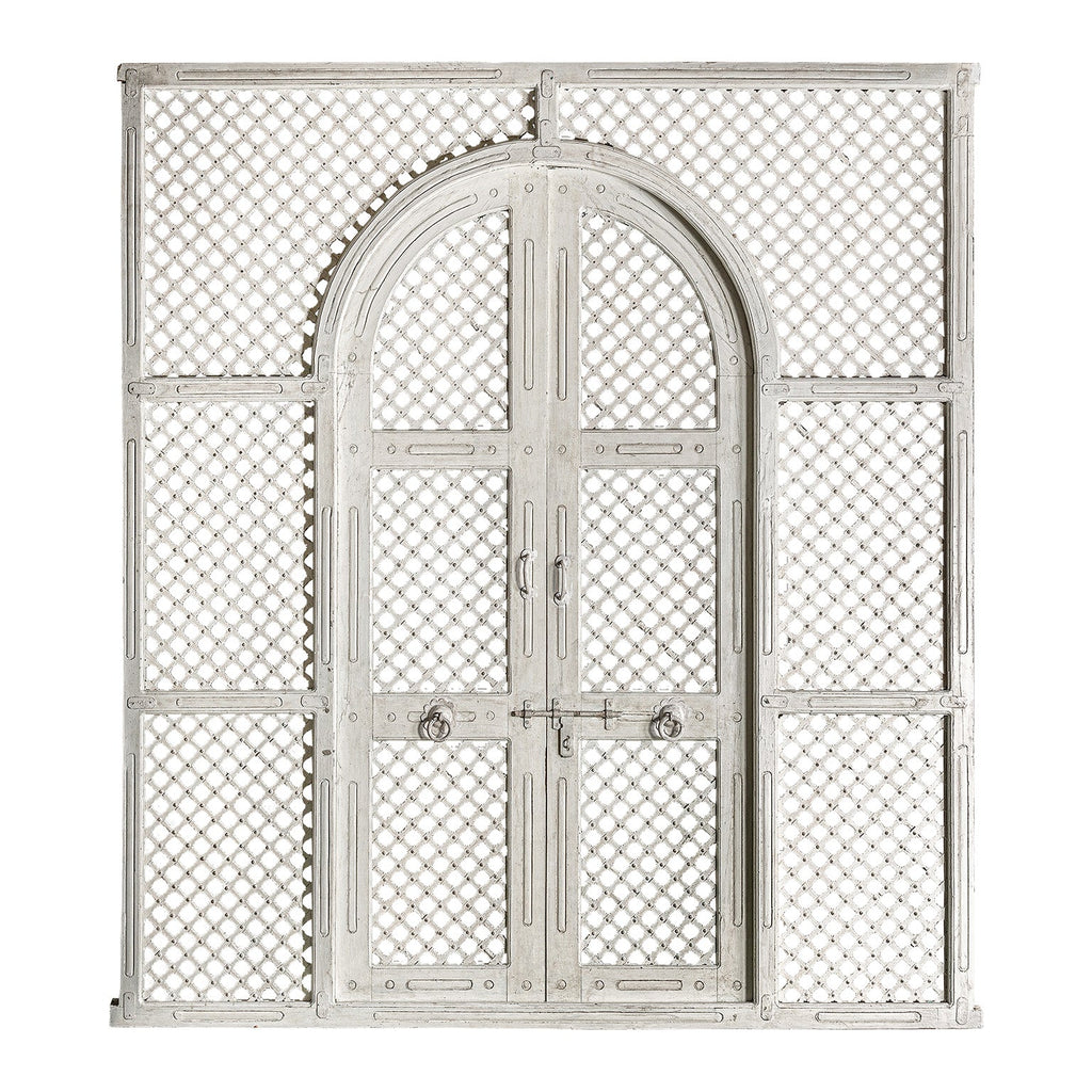 Handgefertigte Tür aus Teakholz im Provence Stil in Off White - Maison Oudh