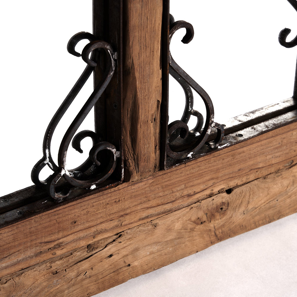 Handgefertigter eckiger Spiegel aus Teakholz im Provence Stil - Maison Oudh