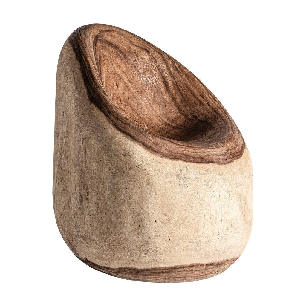 Handgefertigter Ethnic Stuhl aus massivem Suarholz: Naturbelassenes Meisterwerk für Ihr Zuhause - Maison Oudh