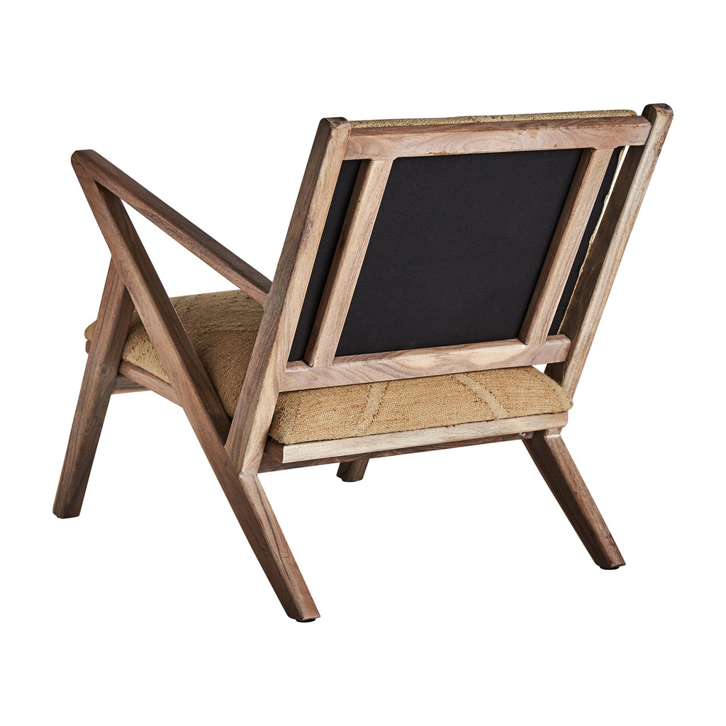 Handgefertigter Sessel mit Armlehnen aus Mangoholz und Jute - Maison Oudh