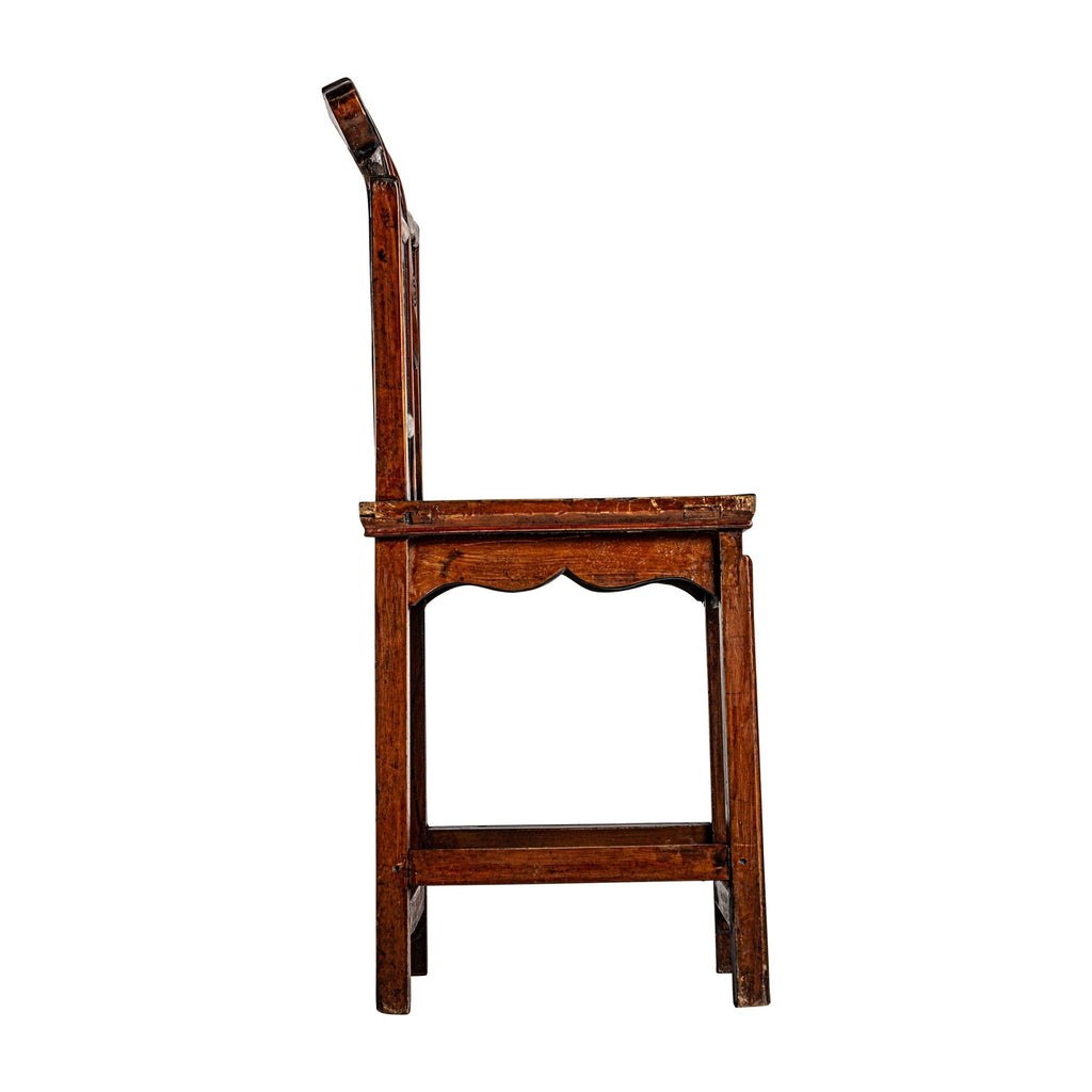 Handgefertigter Stuhl aus Ulmenholz mit Schnitzereien im orientalischen Stil - Maison Oudh