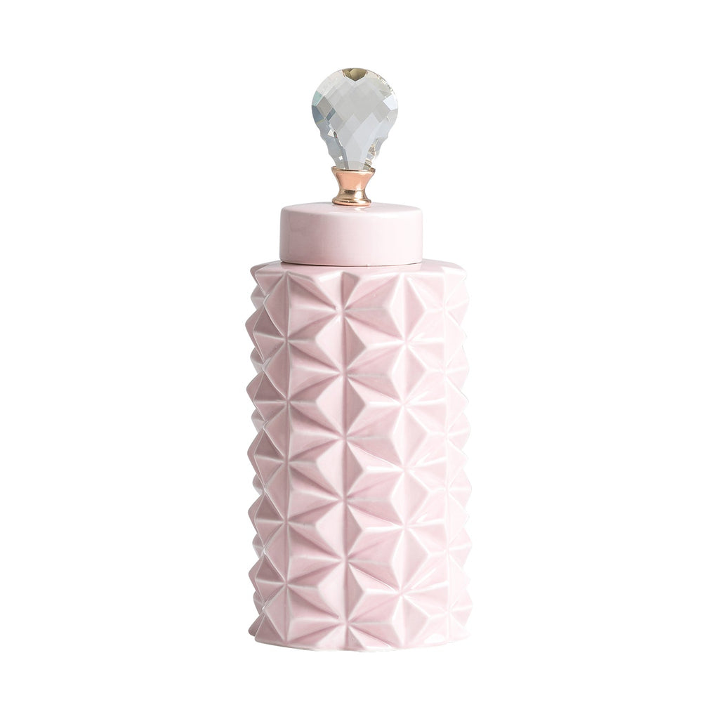 Keramikvase in Rosa kombiniert mit Kristallglas - Maison Oudh