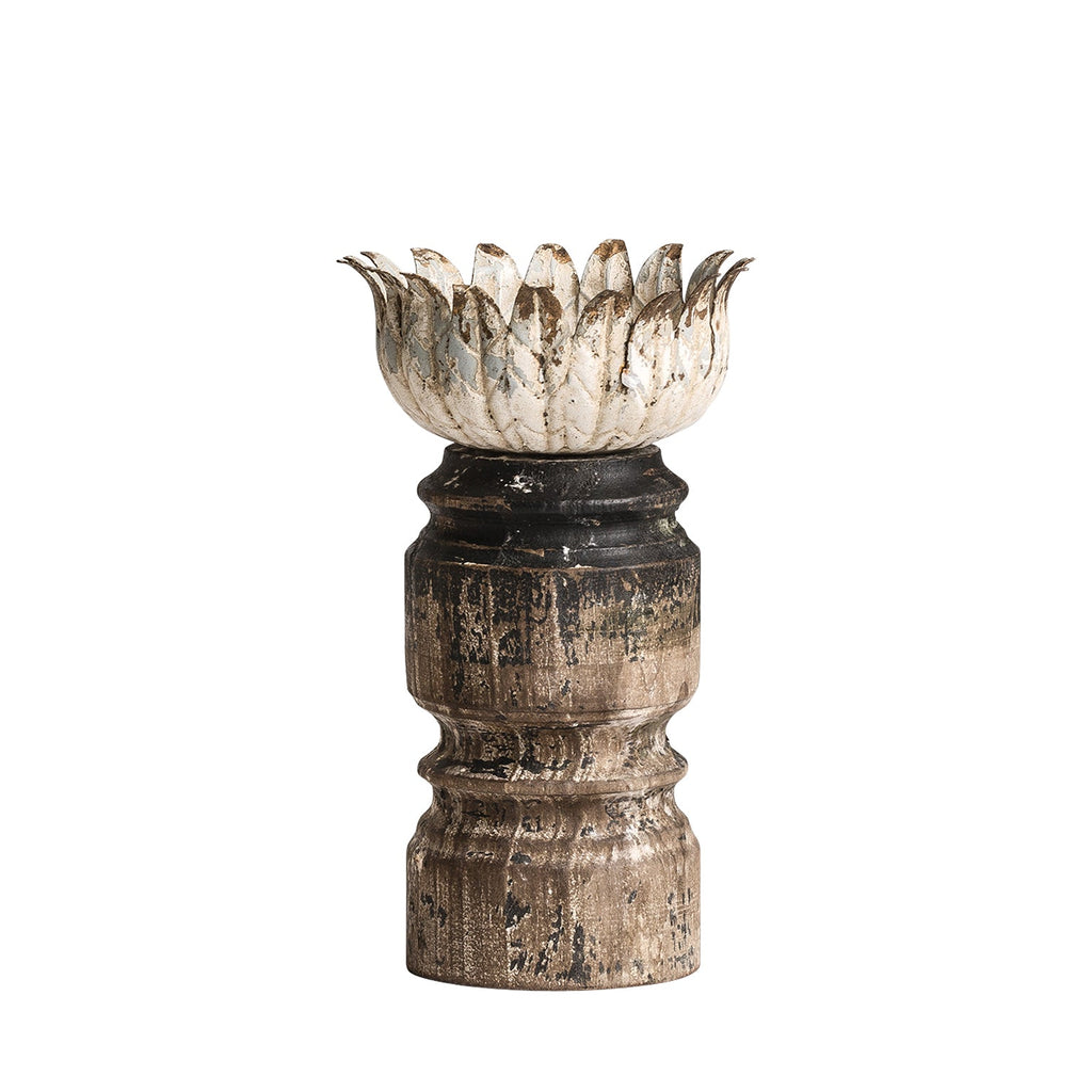 Rustikaler Kerzenhalter aus Tannenholz – Provence Chic für Ihr Zuhause - Maison Oudh