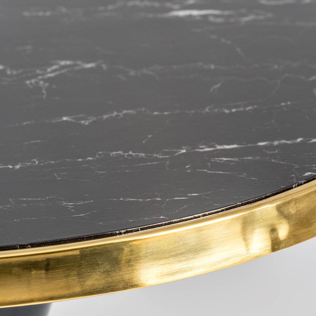 Klassischer runder Bartisch kombiniert mit einer schwarzen Tischplatte - Maison Oudh