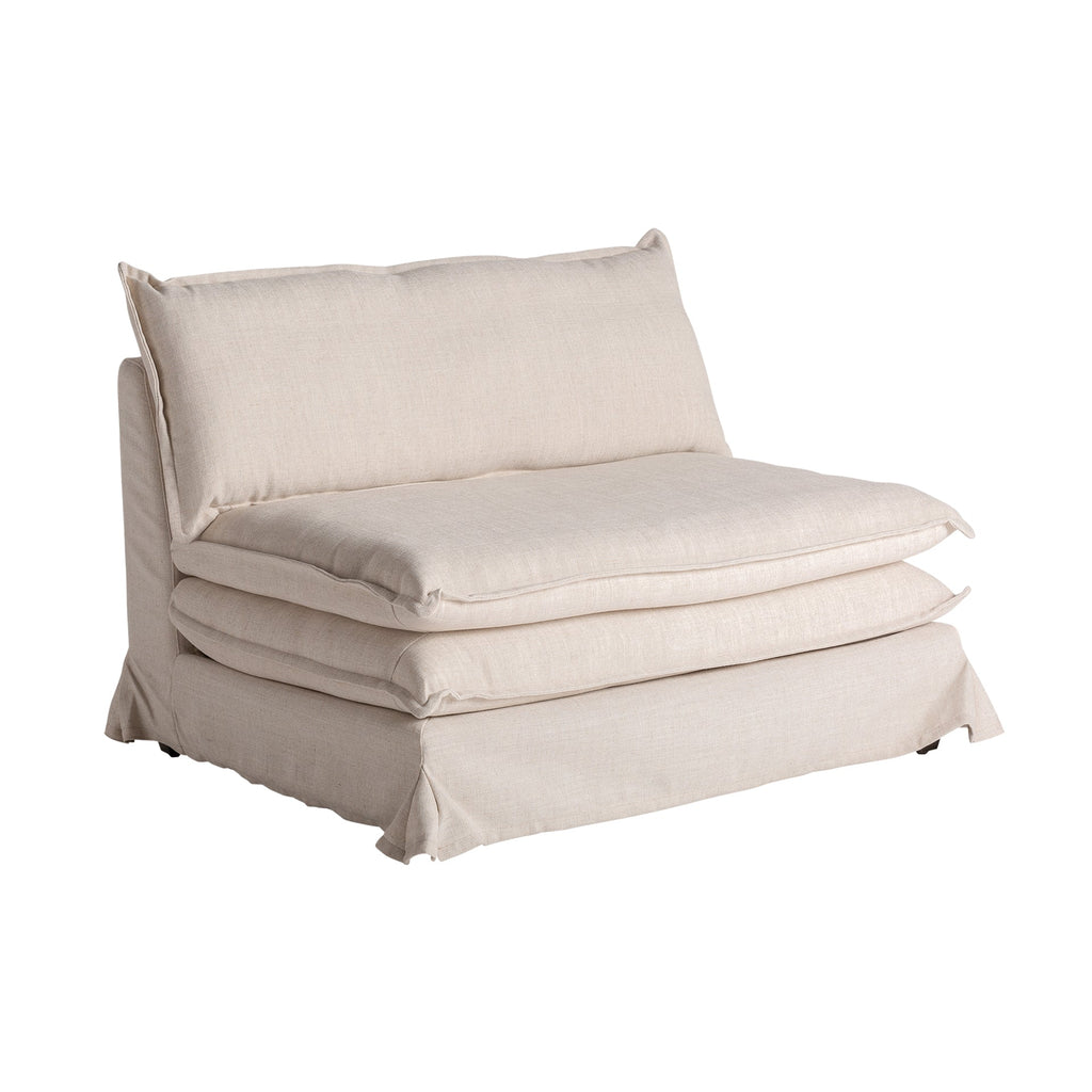 Moderner Sessel in Off-White - Eleganz aus Kiefernholz und Polster - Maison Oudh