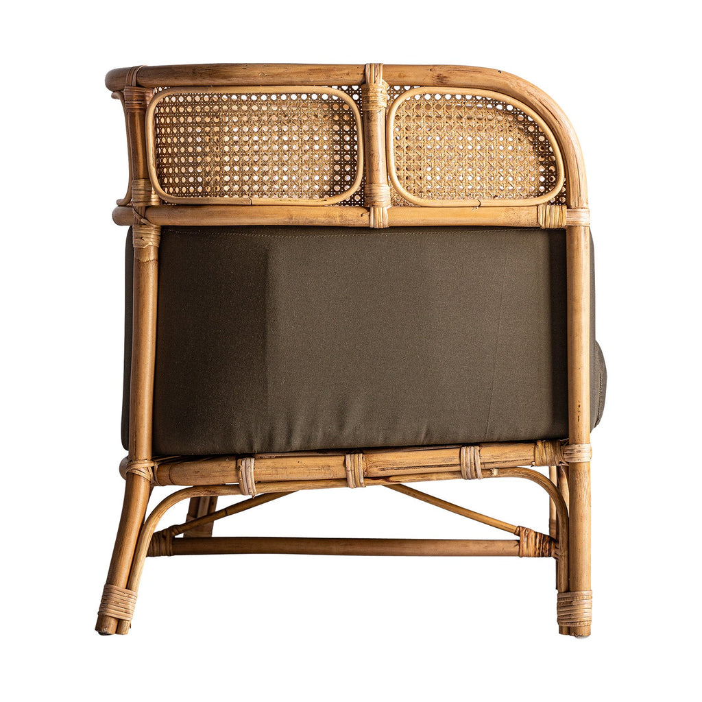 Rattan-Sofa in Camel im Contemporary Design mit Wiener Geflecht - Maison Oudh