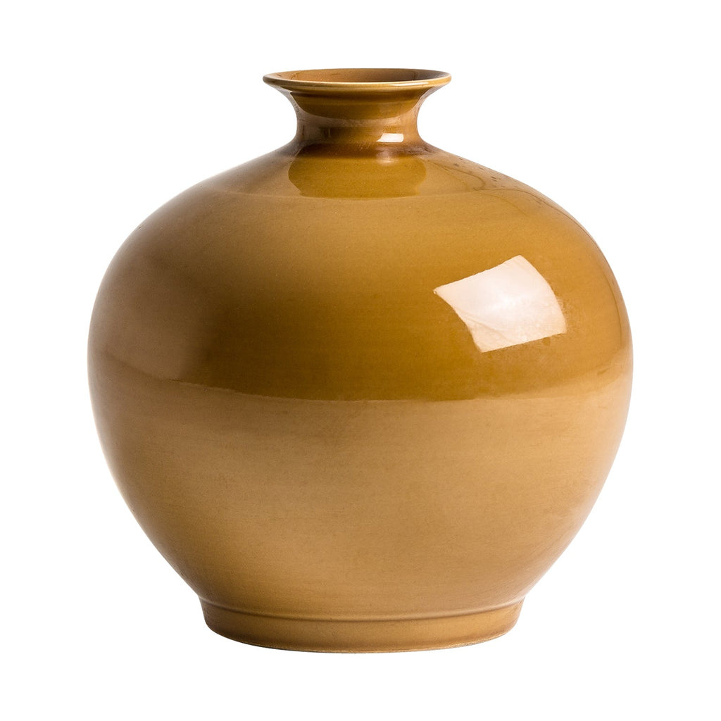 Runde Keramikvase in Senf - Maison Oudh