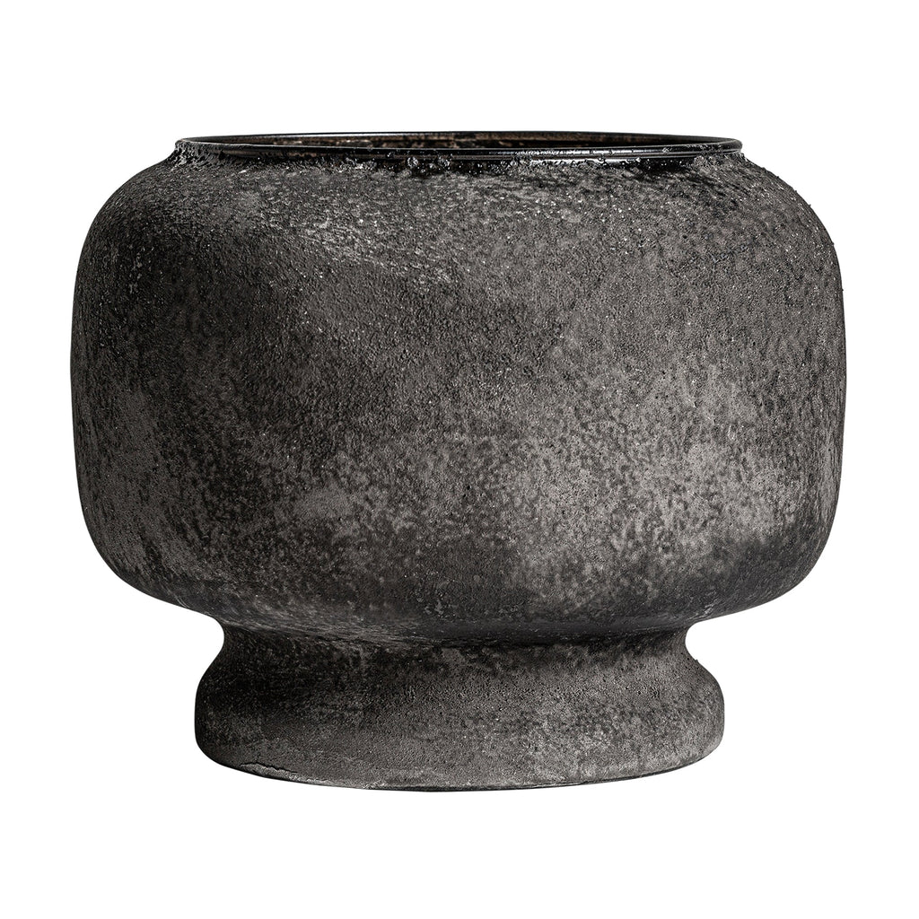 Runde schwarze Vase aus Glas - Maison Oudh