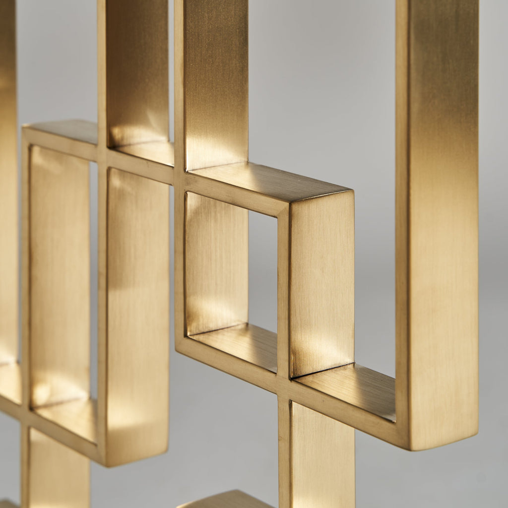 Schwarze Konsole aus Spiegelglas kombiniert mit goldenen Details - Maison Oudh