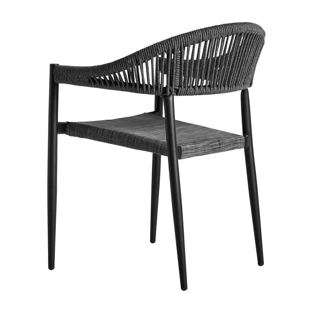 Schwarzer Stuhl mit Seilen bezogen - Maison Oudh