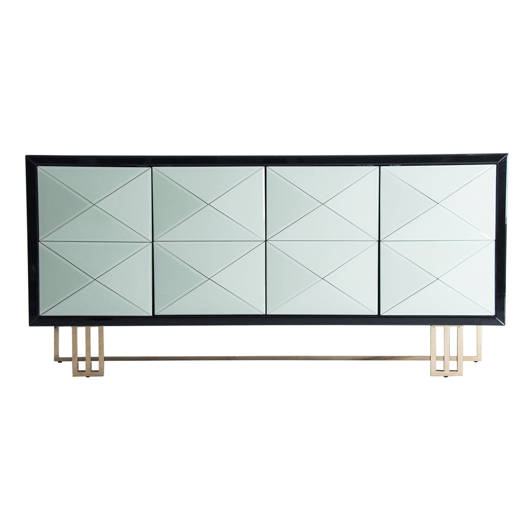 Schwarzweisses Design Sideboard kombiniert mit Gold - Maison Oudh