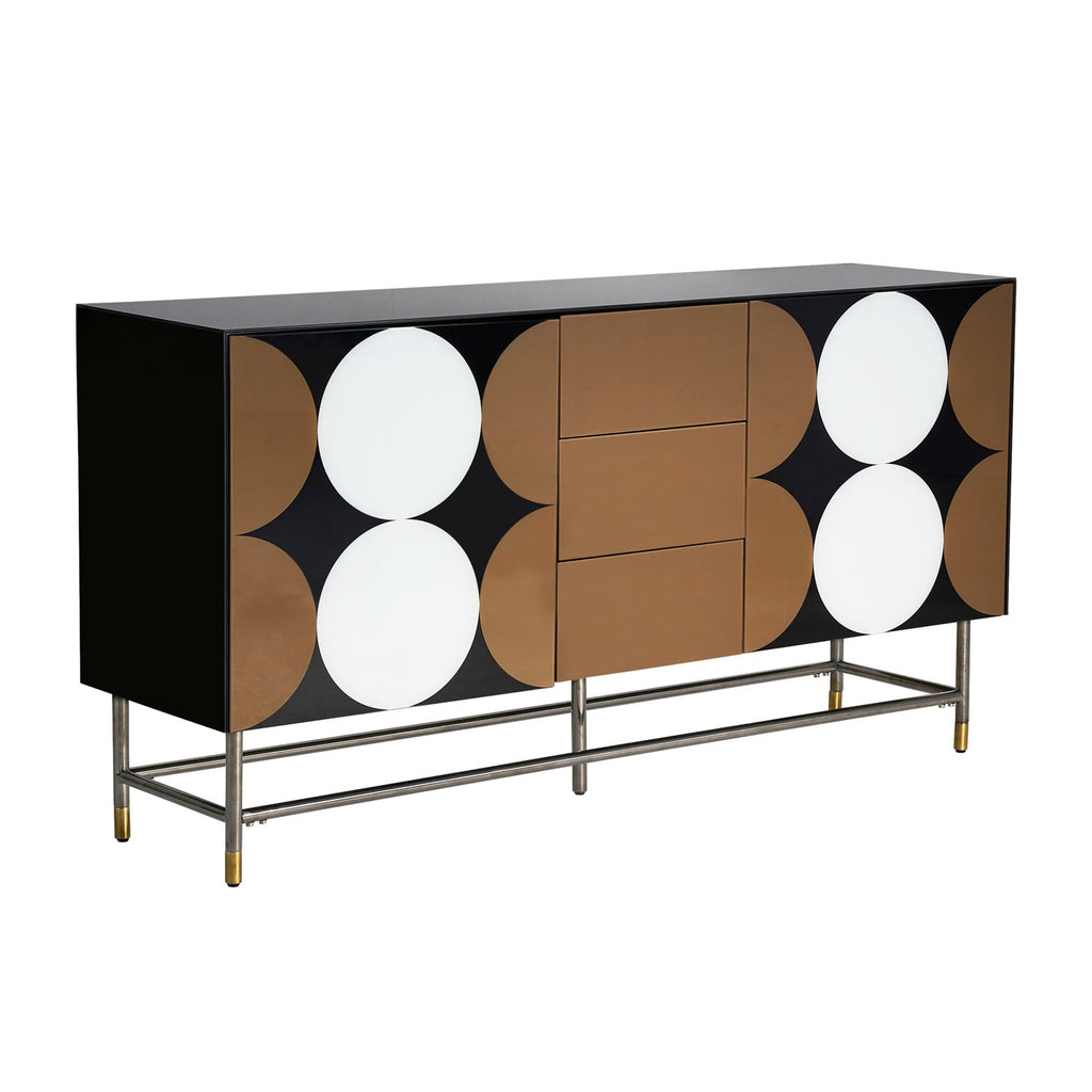Sideboard im Art Deco Stil mit geometrischen Applikationen - Maison Oudh