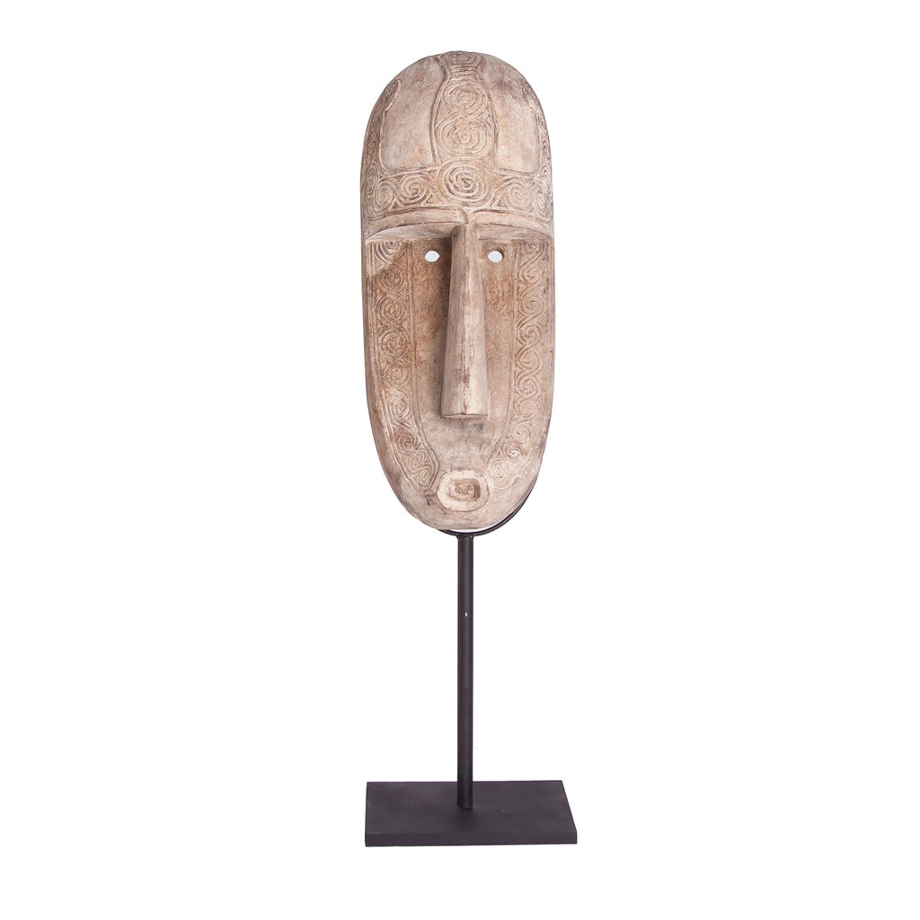 Skulptur Masque aus Tropenholz im Ethno Stil - Maison Oudh