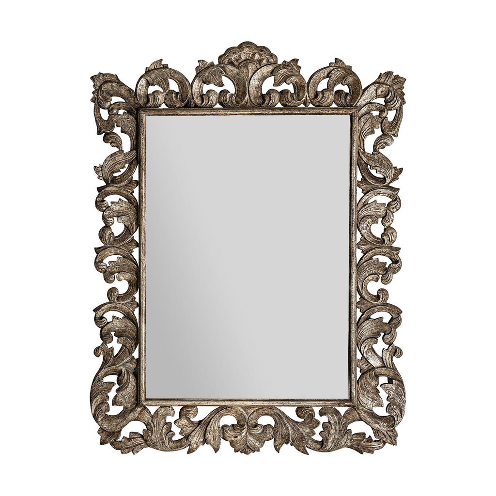 Spiegel in Silber mit einem dekorativen Rahmen - Maison Oudh