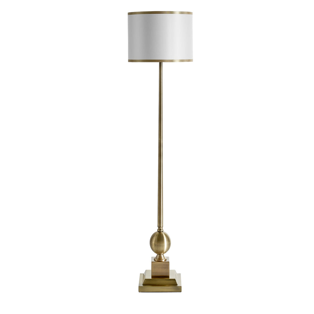 Stehlampe in Gold kombiniert mit einem weissen Lampenschirm - Maison Oudh