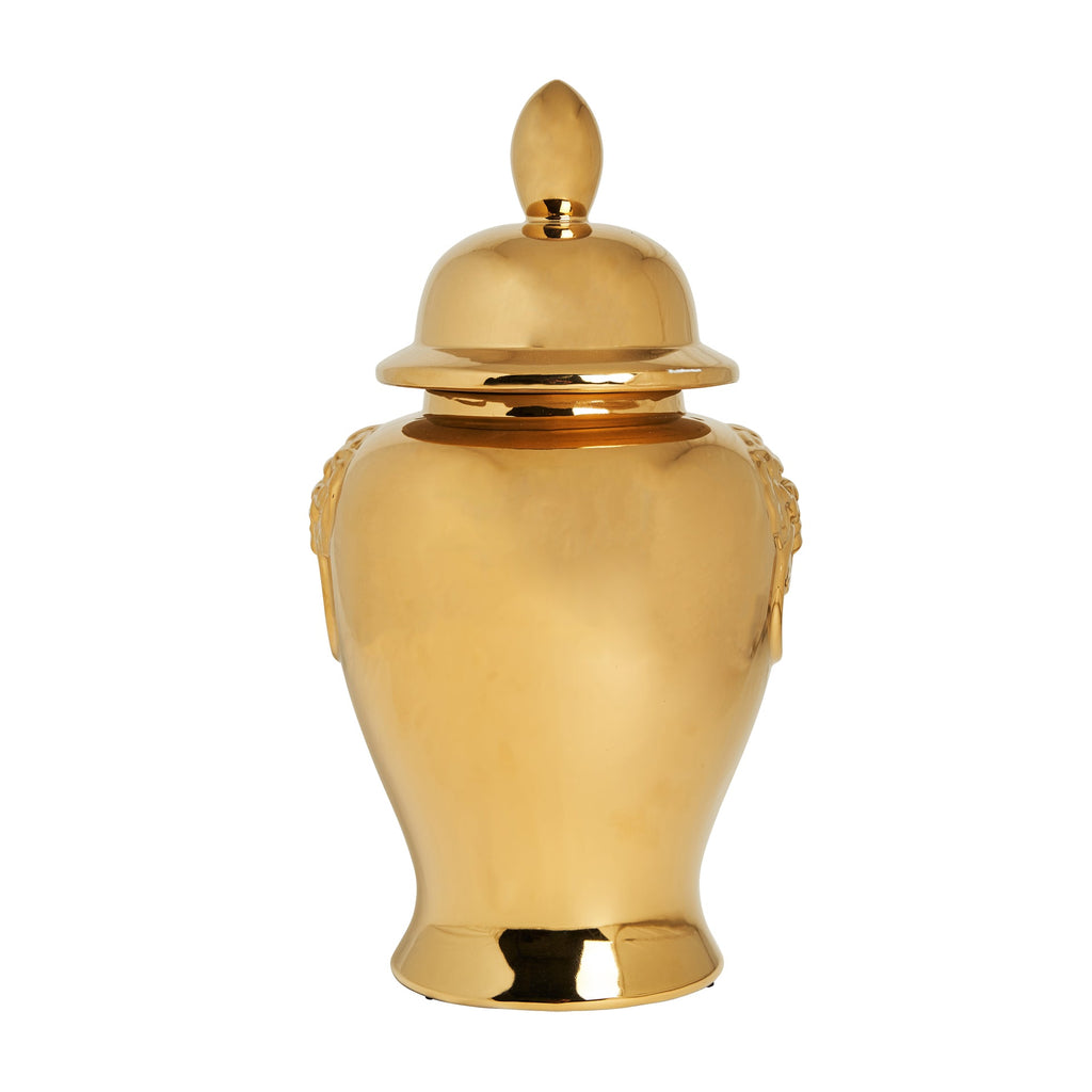 Vase in Gold hergestellt aus Keramik mit Deckel large - Maison Oudh