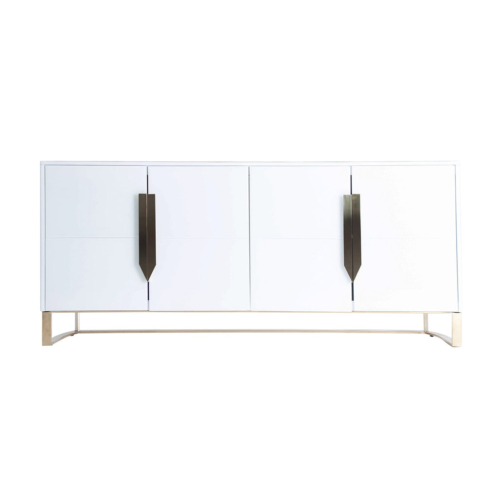 Viertüriges Designer Sideboard Weiss mit goldenen Details - Maison Oudh