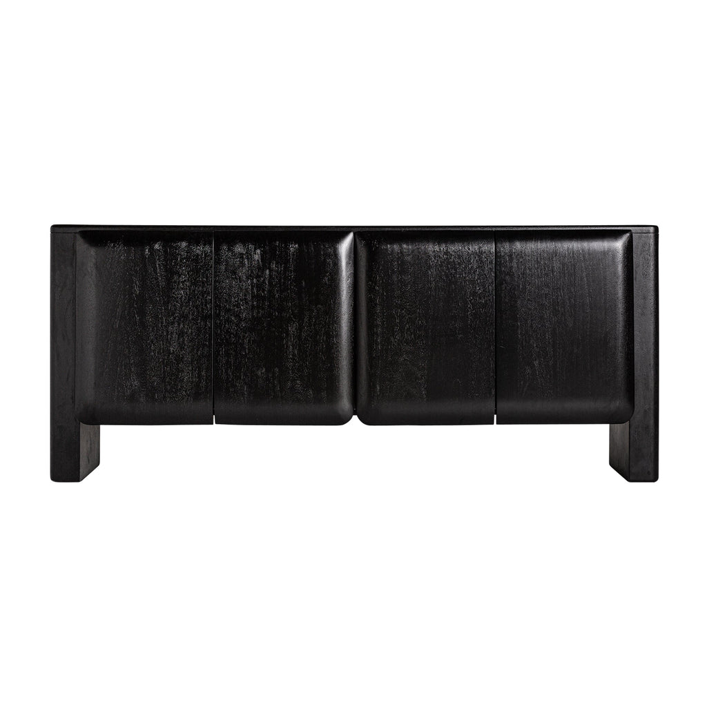 Viertüriges schwarzes Sideboard aus Mangoholz -gross- - Maison Oudh