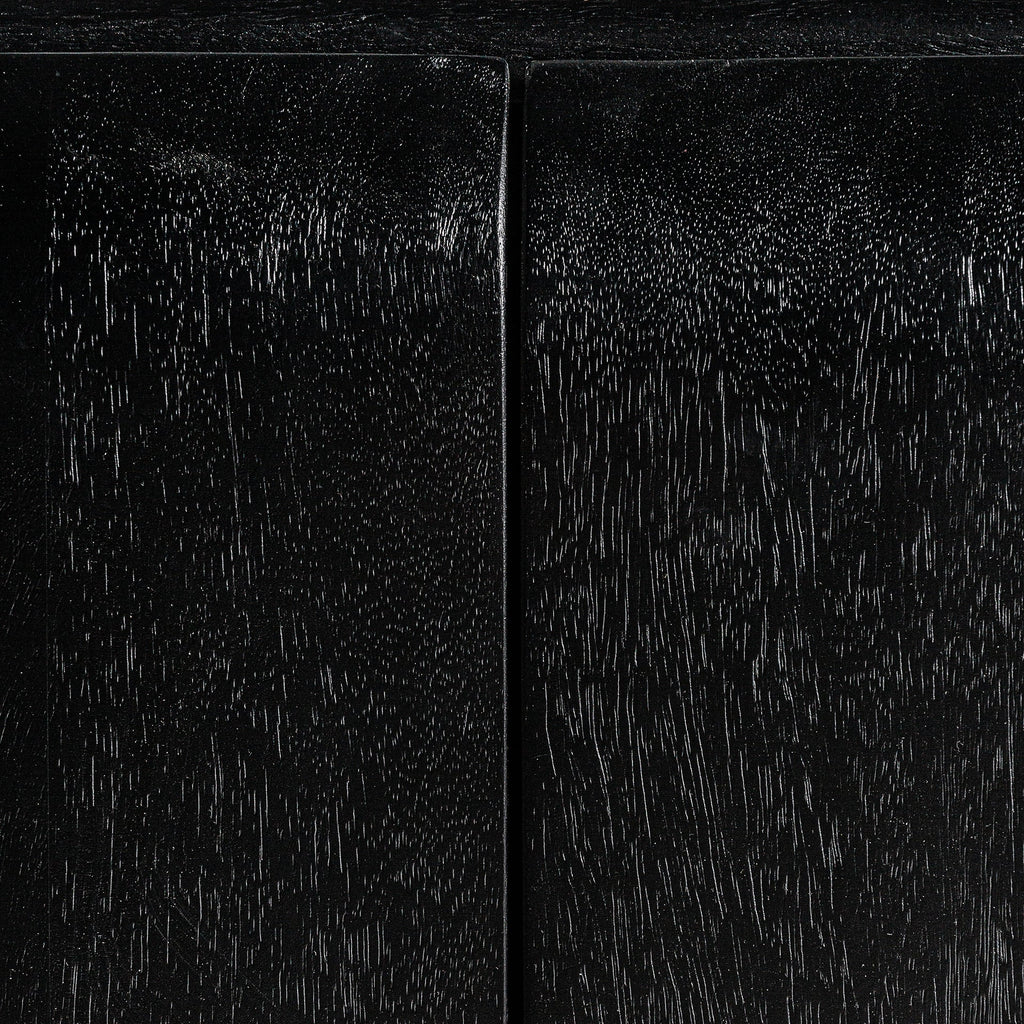 Viertüriges schwarzes Sideboard aus Mangoholz -gross- - Maison Oudh