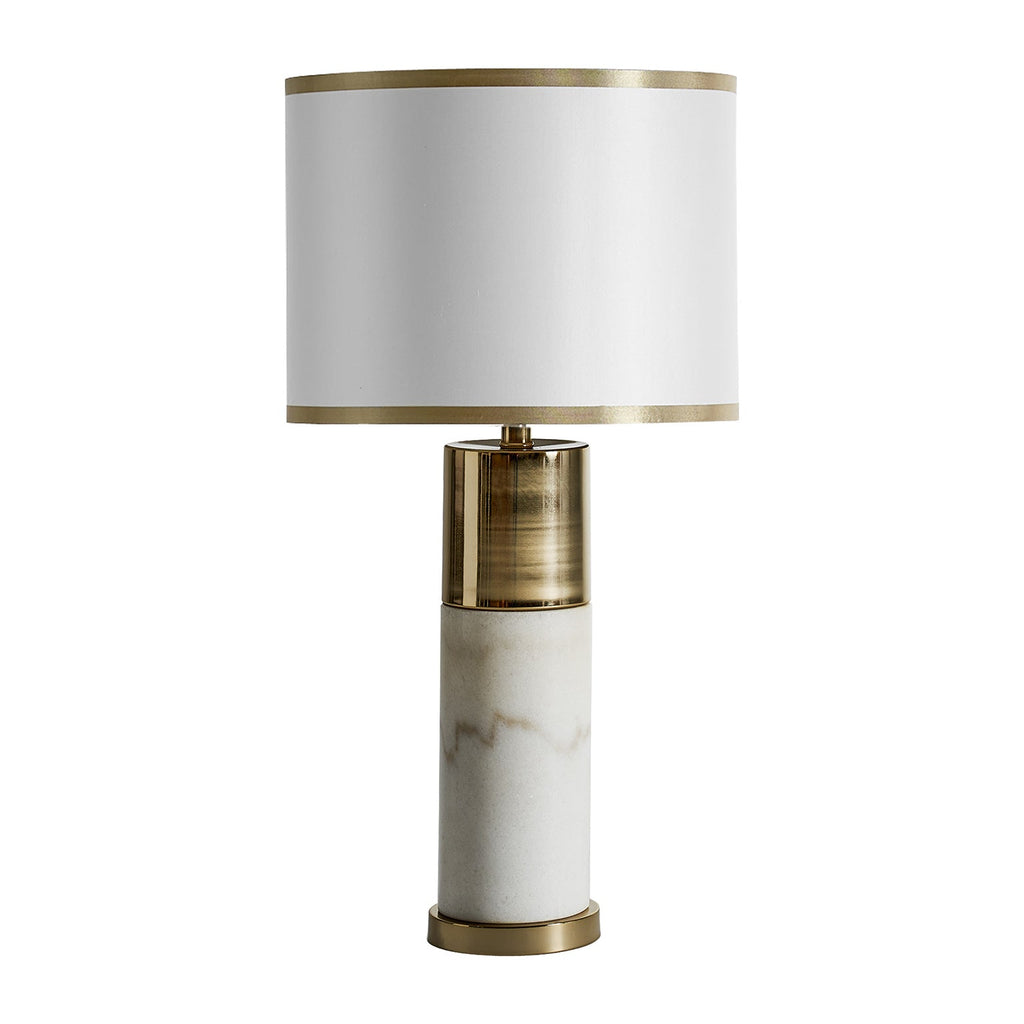 Weisse Tischlampe aus echtem Marmor kombiniert mit Gold - Maison Oudh