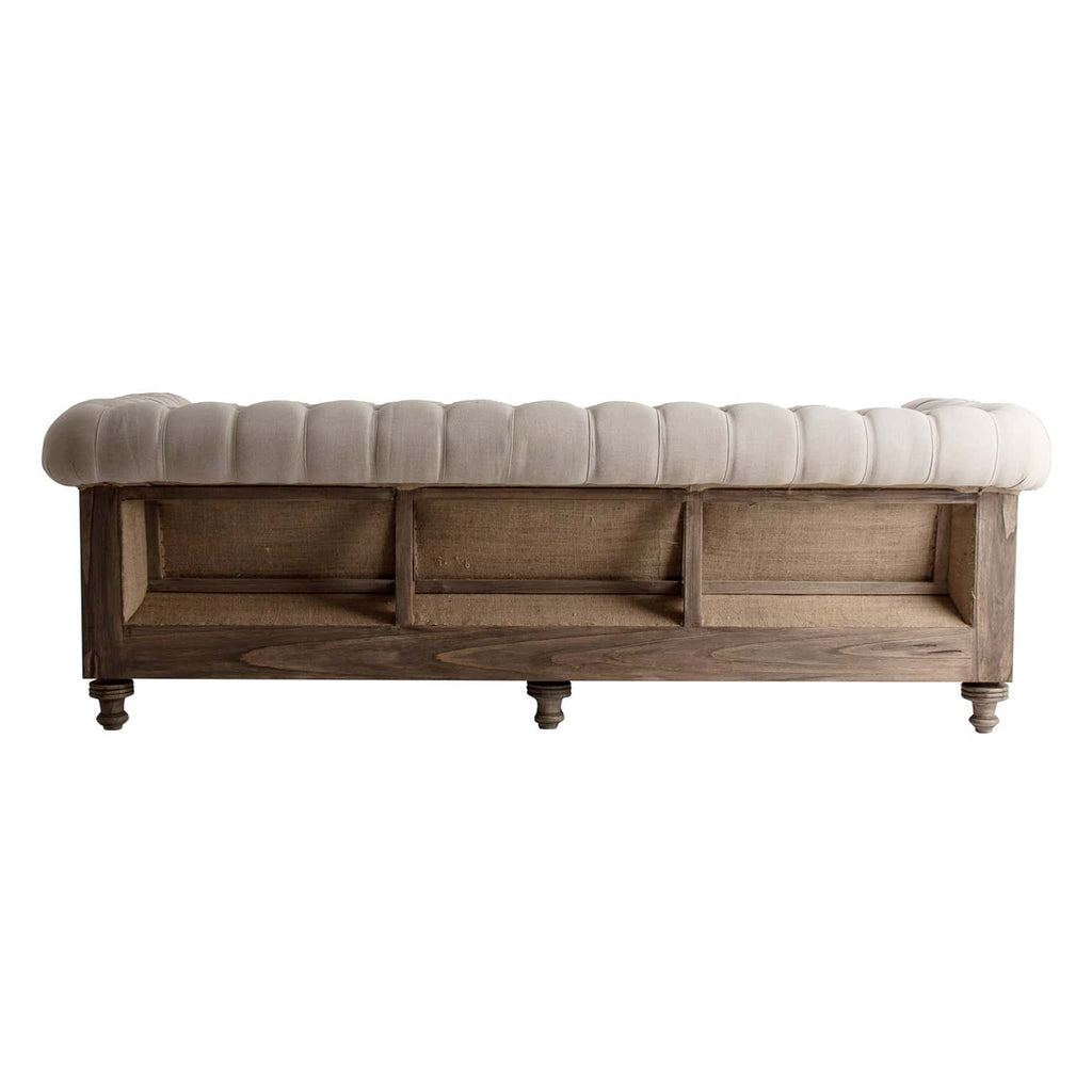 Handgefertigtes Vintage Chesterfield Sofa in Beige 