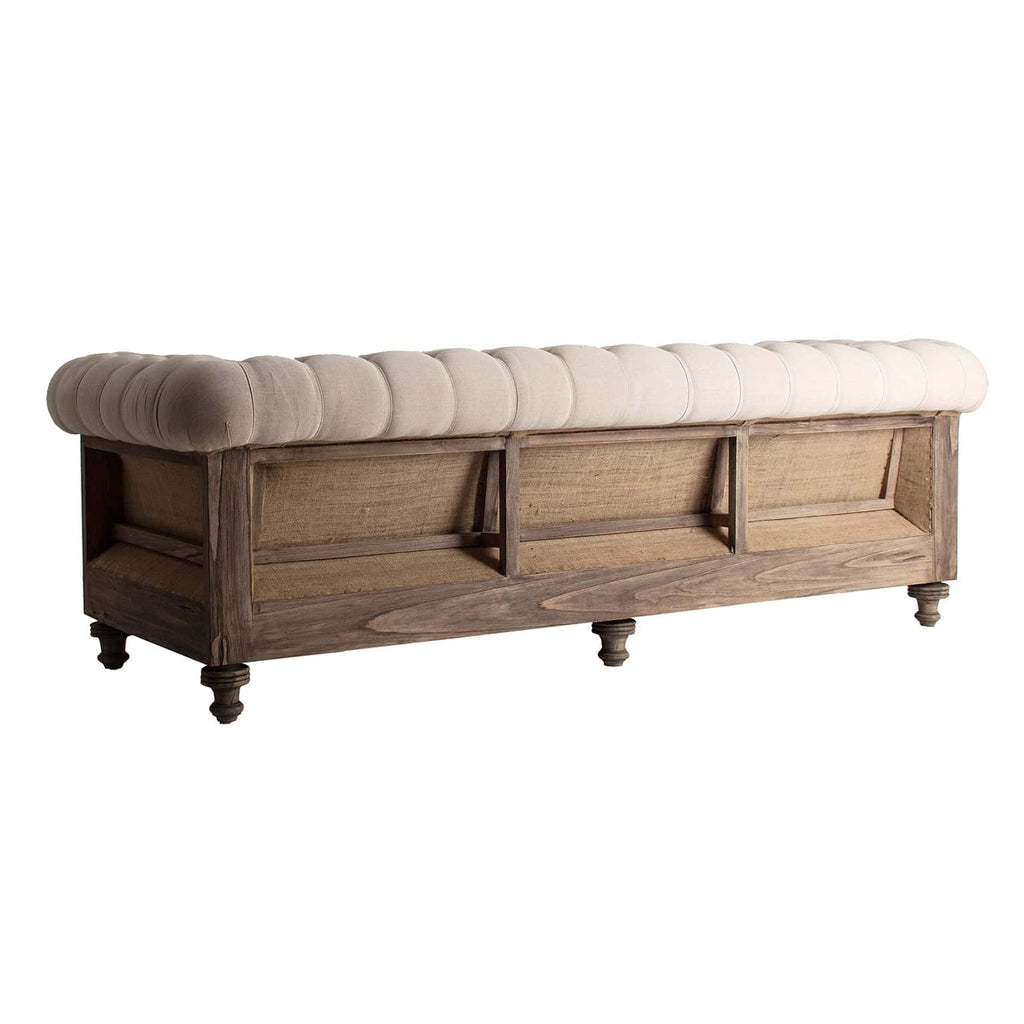 Handgefertigtes Vintage Chesterfield Sofa in Beige 