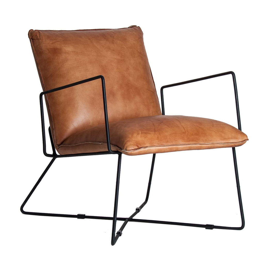 Brauner Vintage Sessel aus Leder 
